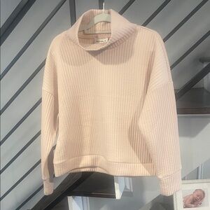For The Republic Sweater Blush Soft Cozy Stretchy Casual High Neck Turtle Neck